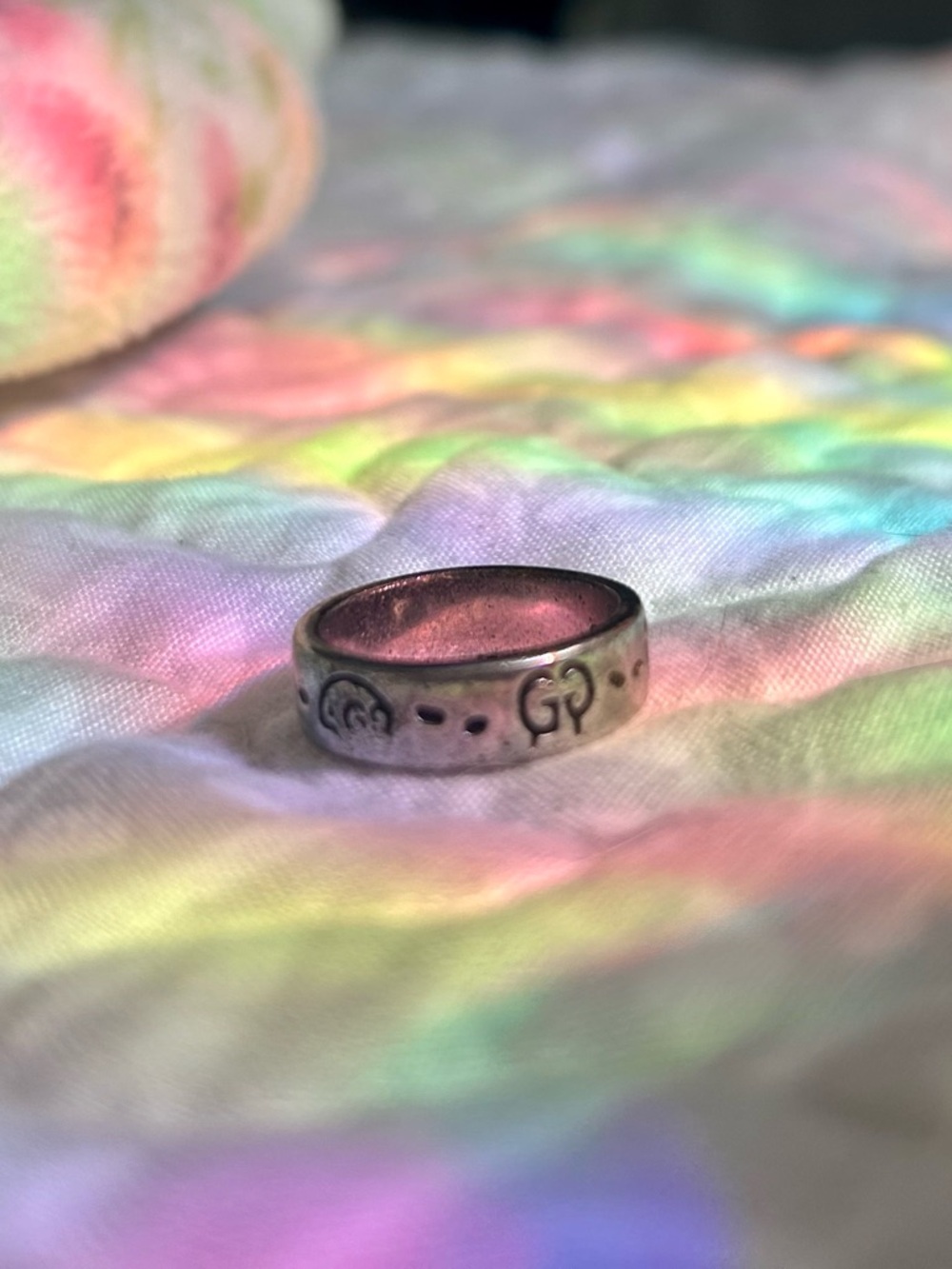 Gucci Silver Skull Engraved Logo Ring - send a offer :)